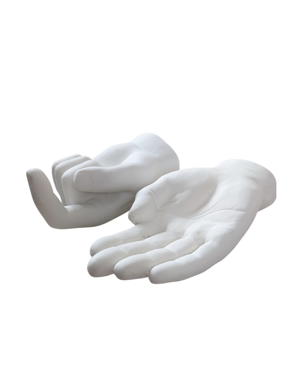 Set of 2 Minimalist White Hand Wall Sculptures – Modern Eclectic Decor